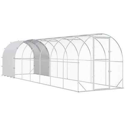 Chicken Coop Silver Galvanised Steel 800 cm 200 cm 200 cm