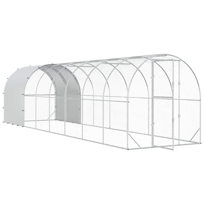 Chicken Coop Silver Galvanised Steel 800 cm 200 cm 200 cm
