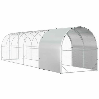vidaXL Chicken Coop Silver 800 x 200 x 200 cm Galvanised Steel 6