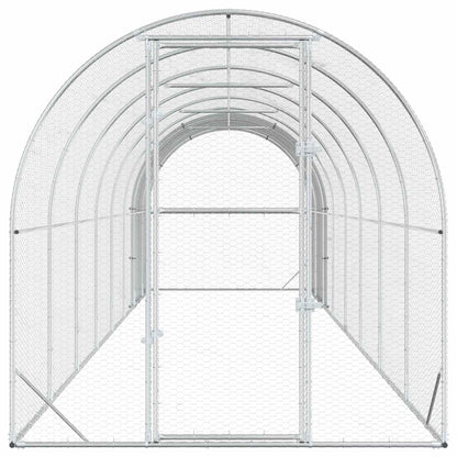 vidaXL Chicken Coop Silver 800 x 200 x 200 cm Galvanised Steel 4