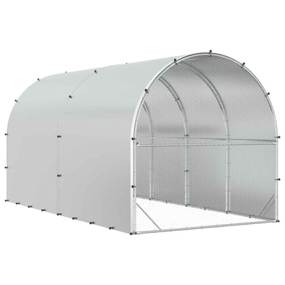 vidaXL Chicken Coop Silver 400 x 200 x 200 cm Galvanised Steel 6