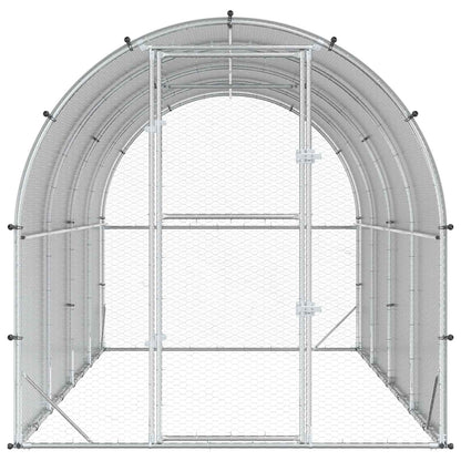vidaXL Chicken Coop Silver 400 x 200 x 200 cm Galvanised Steel 4