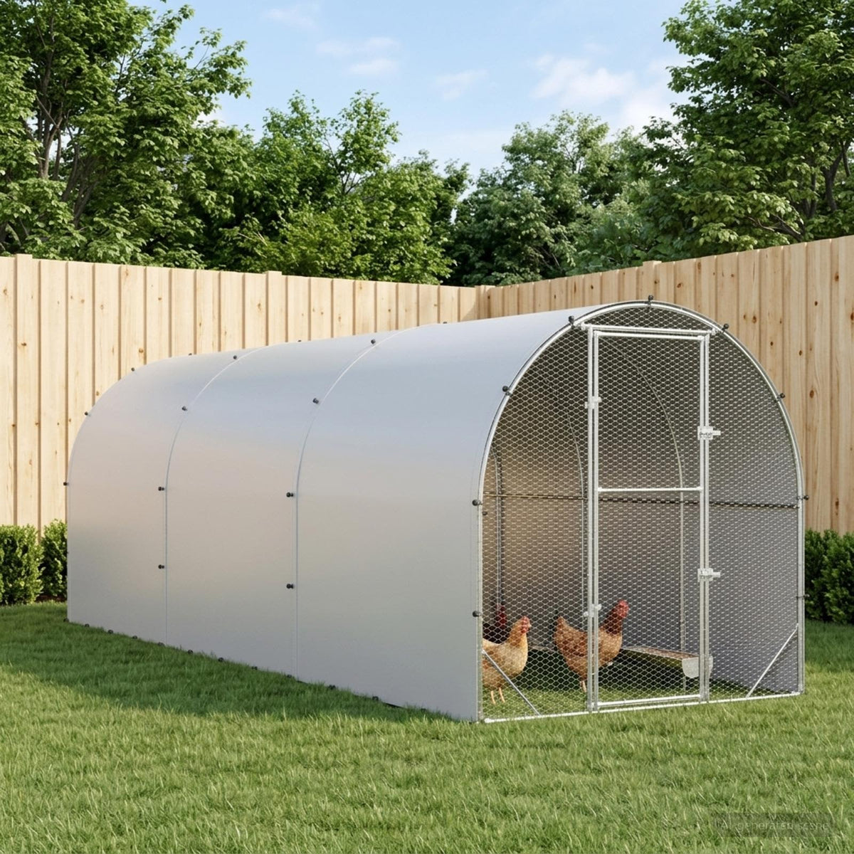 vidaXL Chicken Coop Silver 600 x 200 x 200 cm Galvanised Steel 1