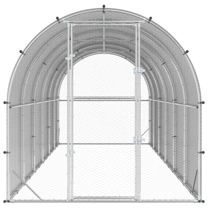 vidaXL Chicken Coop Silver 600 x 200 x 200 cm Galvanised Steel 4