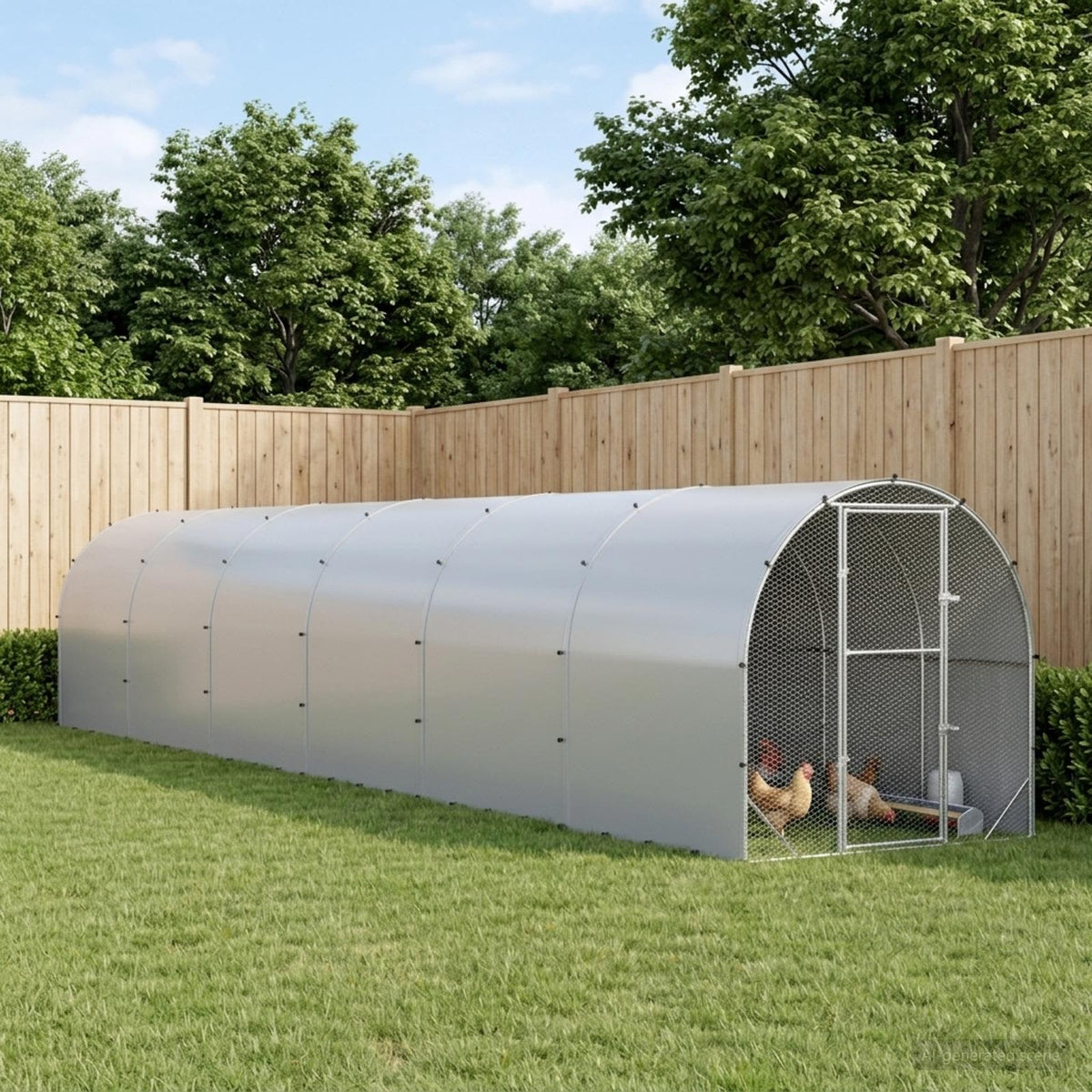 vidaXL Chicken Coop Silver Galvanised Steel with Roof