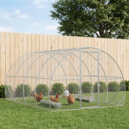 vidaXL Chicken Coop Silver Galvanised Steel without Roof