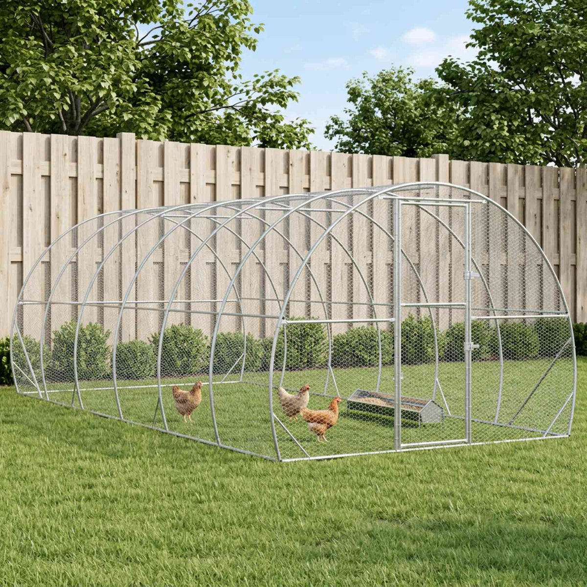 vidaXL Chicken Coop Silver 600 x 300 x 200 cm Galvanised Steel 1