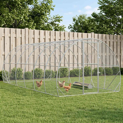 vidaXL Chicken Coop Silver 600 x 300 x 200 cm Galvanised Steel 1