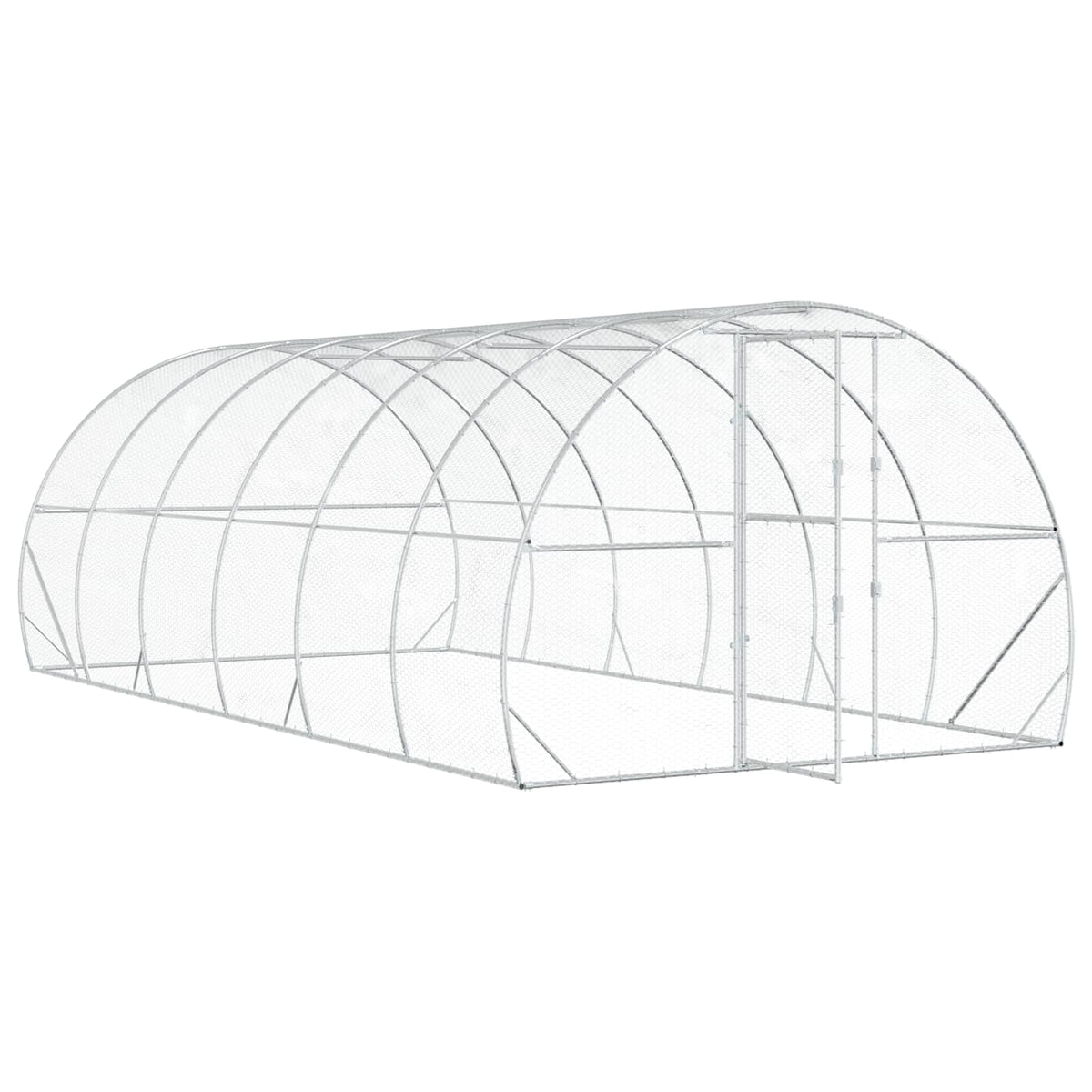 vidaXL Chicken Coop Silver 600 x 300 x 200 cm Galvanised Steel 3