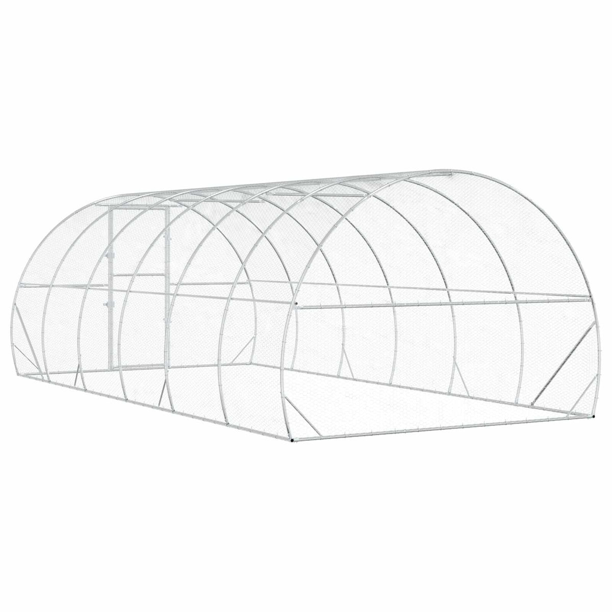 vidaXL Chicken Coop Silver 600 x 300 x 200 cm Galvanised Steel 6