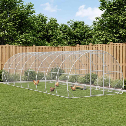vidaXL Chicken Coop Silver 800 x 300 x 200 cm Galvanised Steel 1