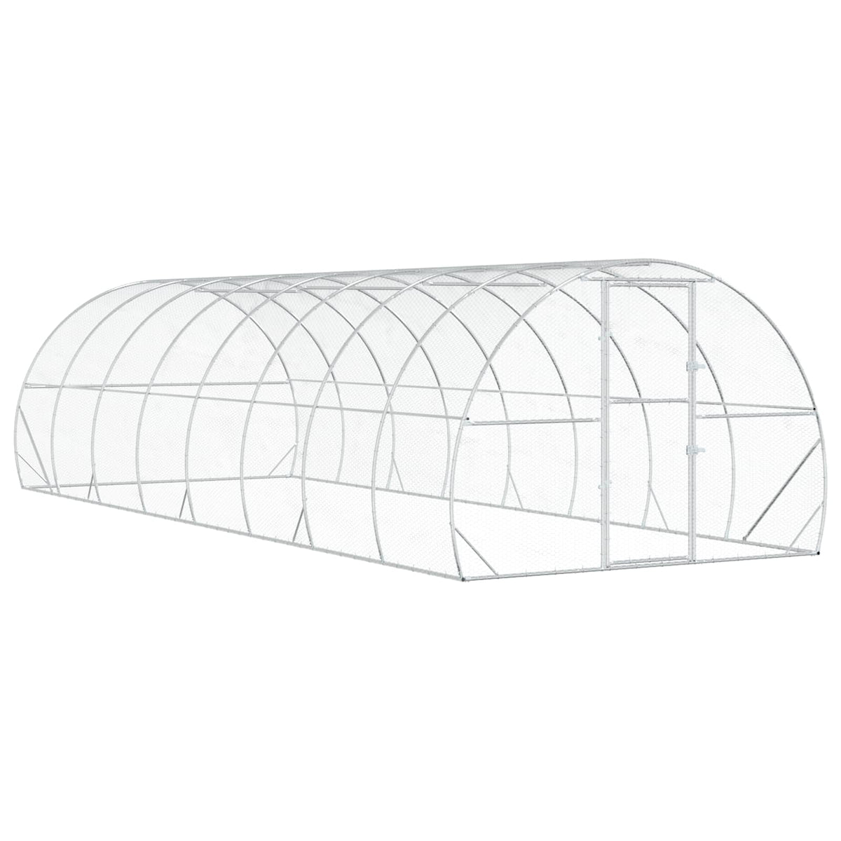 vidaXL Chicken Coop Silver 800 x 300 x 200 cm Galvanised Steel 2