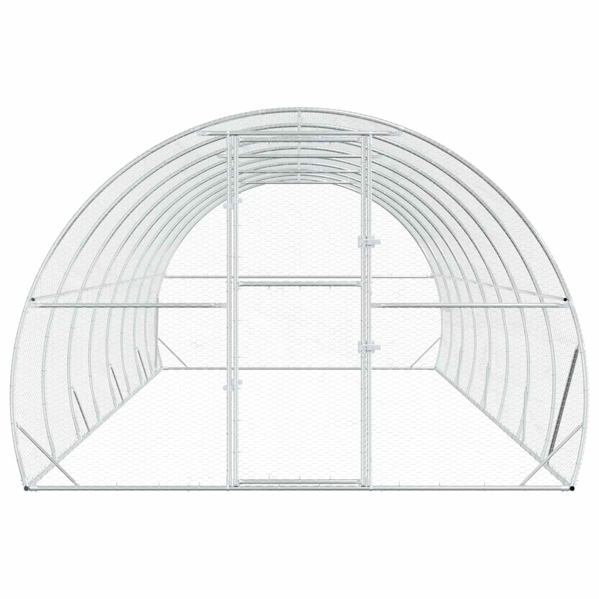 vidaXL Chicken Coop Silver 800 x 300 x 200 cm Galvanised Steel 4