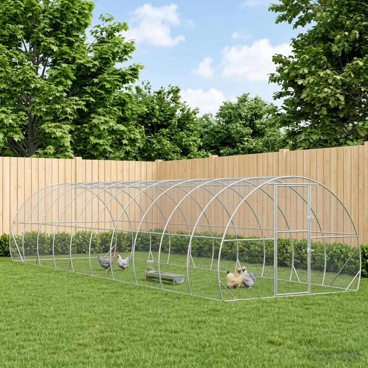 vidaXL Chicken Coop Silver Galvanised Steel without Roof