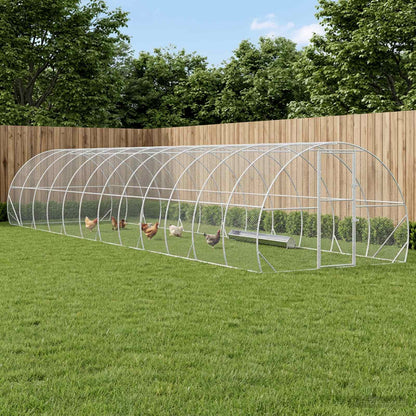 vidaXL Chicken Coop Silver Galvanised Steel without Roof