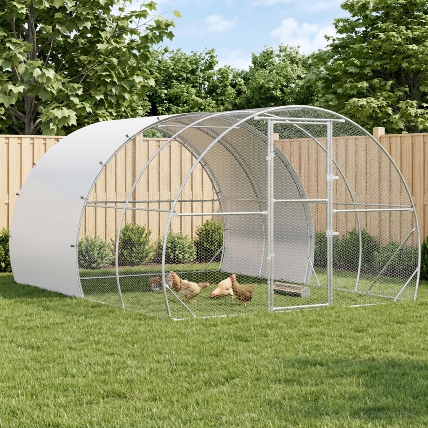 vidaXL Chicken Coop Silver 400 x 300 x 200 cm Galvanised Steel 1