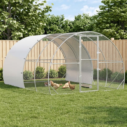 vidaXL Chicken Coop Silver 400 x 300 x 200 cm Galvanised Steel 1