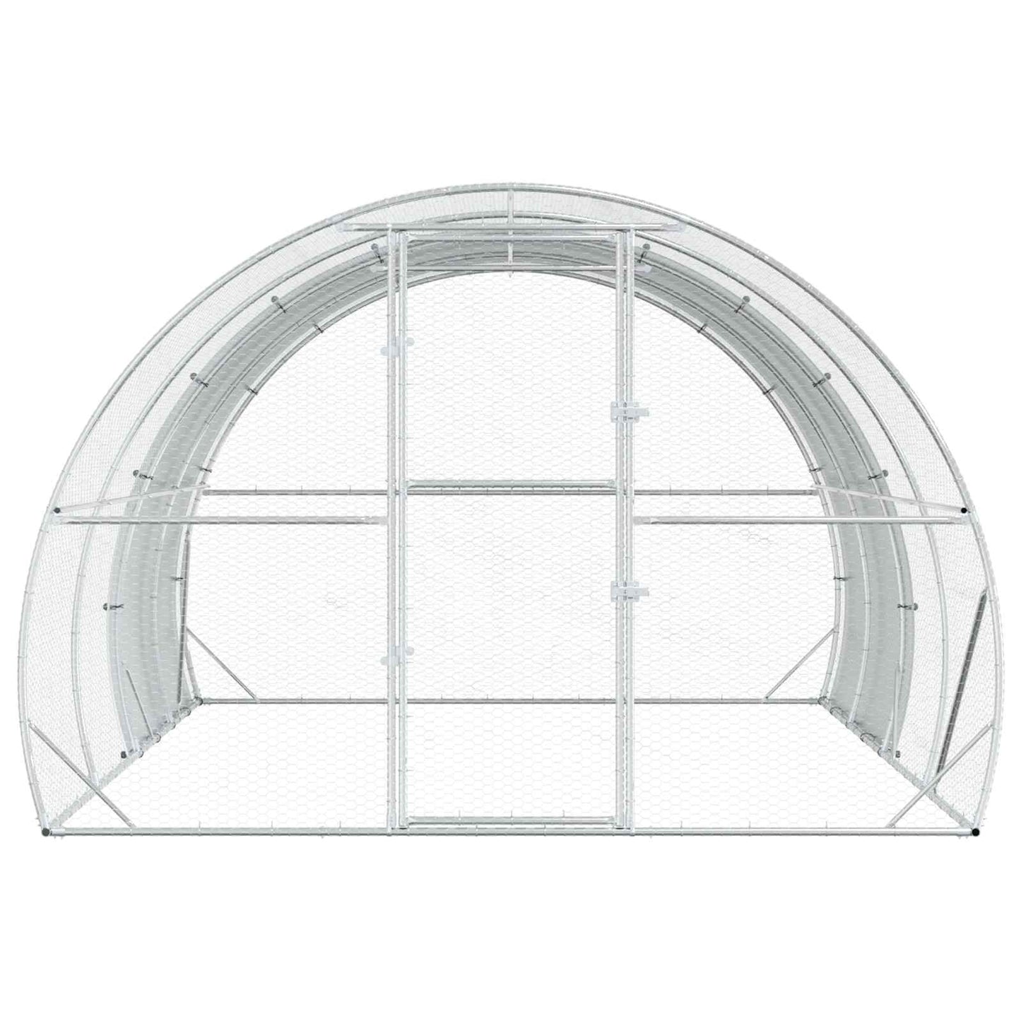 vidaXL Chicken Coop Silver 400 x 300 x 200 cm Galvanised Steel 4