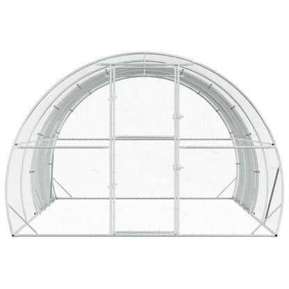 vidaXL Chicken Coop Silver 400 x 300 x 200 cm Galvanised Steel 4