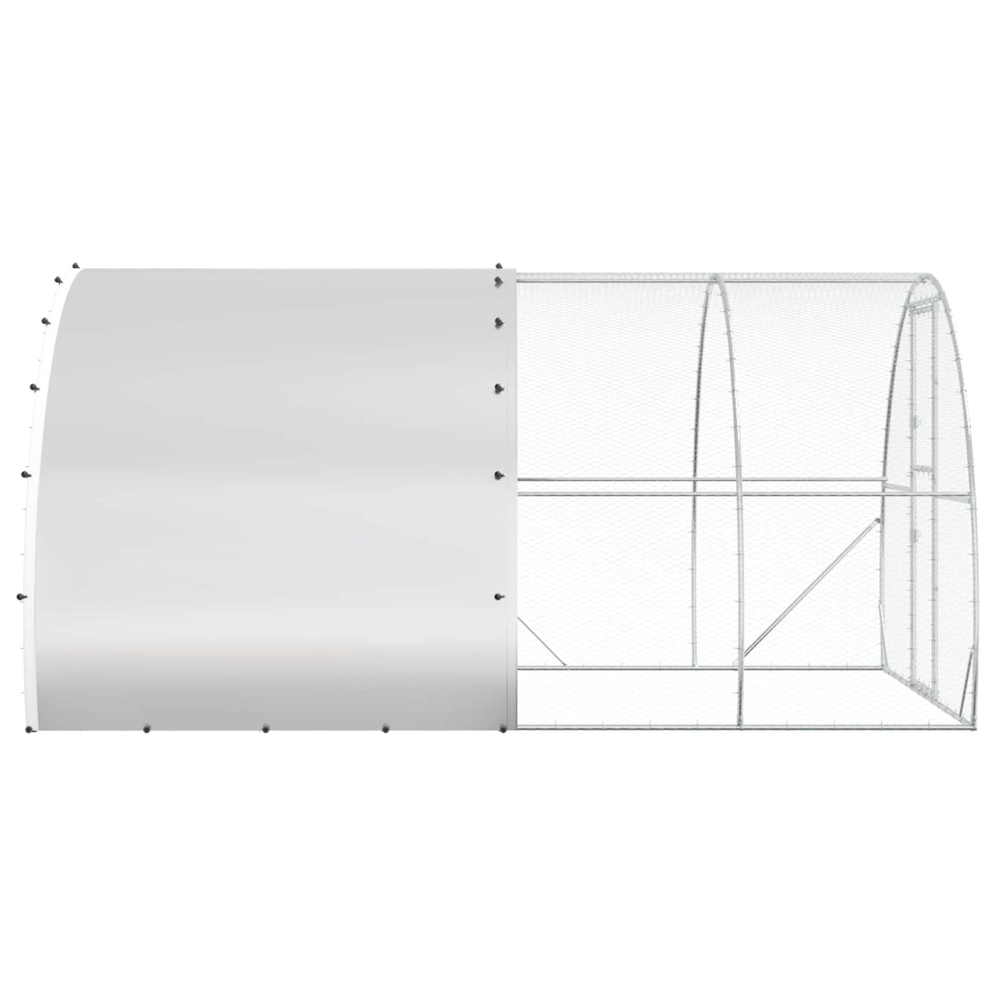 vidaXL Chicken Coop Silver 400 x 300 x 200 cm Galvanised Steel 5
