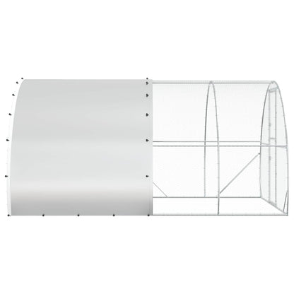 vidaXL Chicken Coop Silver 400 x 300 x 200 cm Galvanised Steel 5