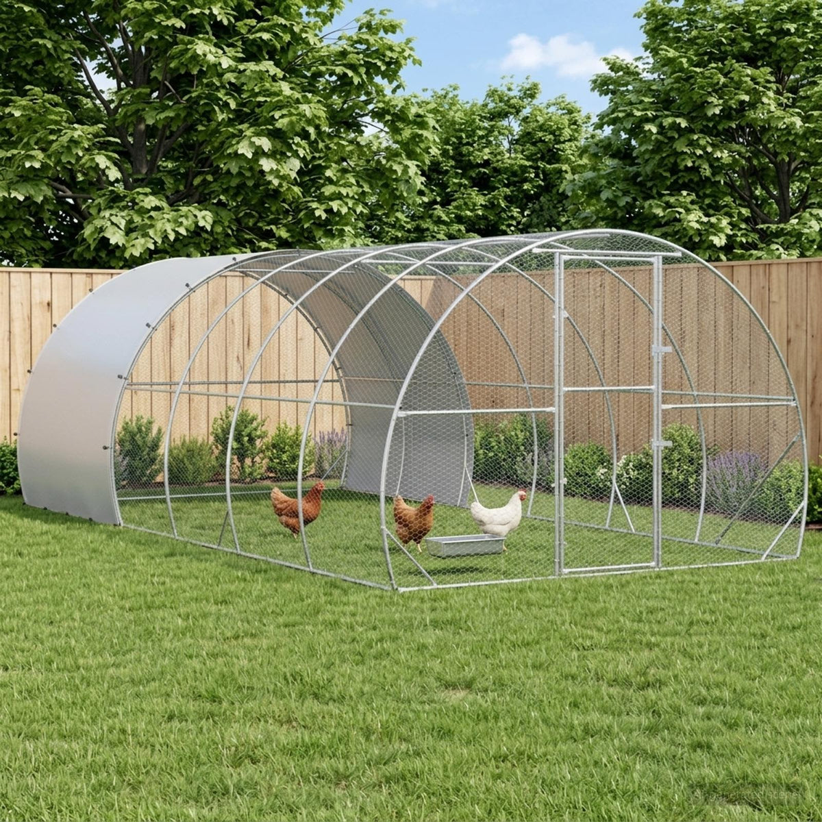 vidaXL Chicken Coop Silver 600 x 300 x 200 cm Galvanised Steel 1