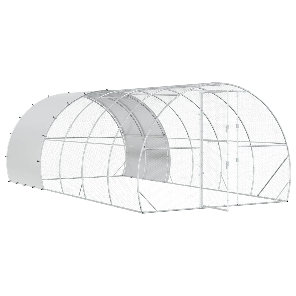 vidaXL Chicken Coop Silver 600 x 300 x 200 cm Galvanised Steel 3