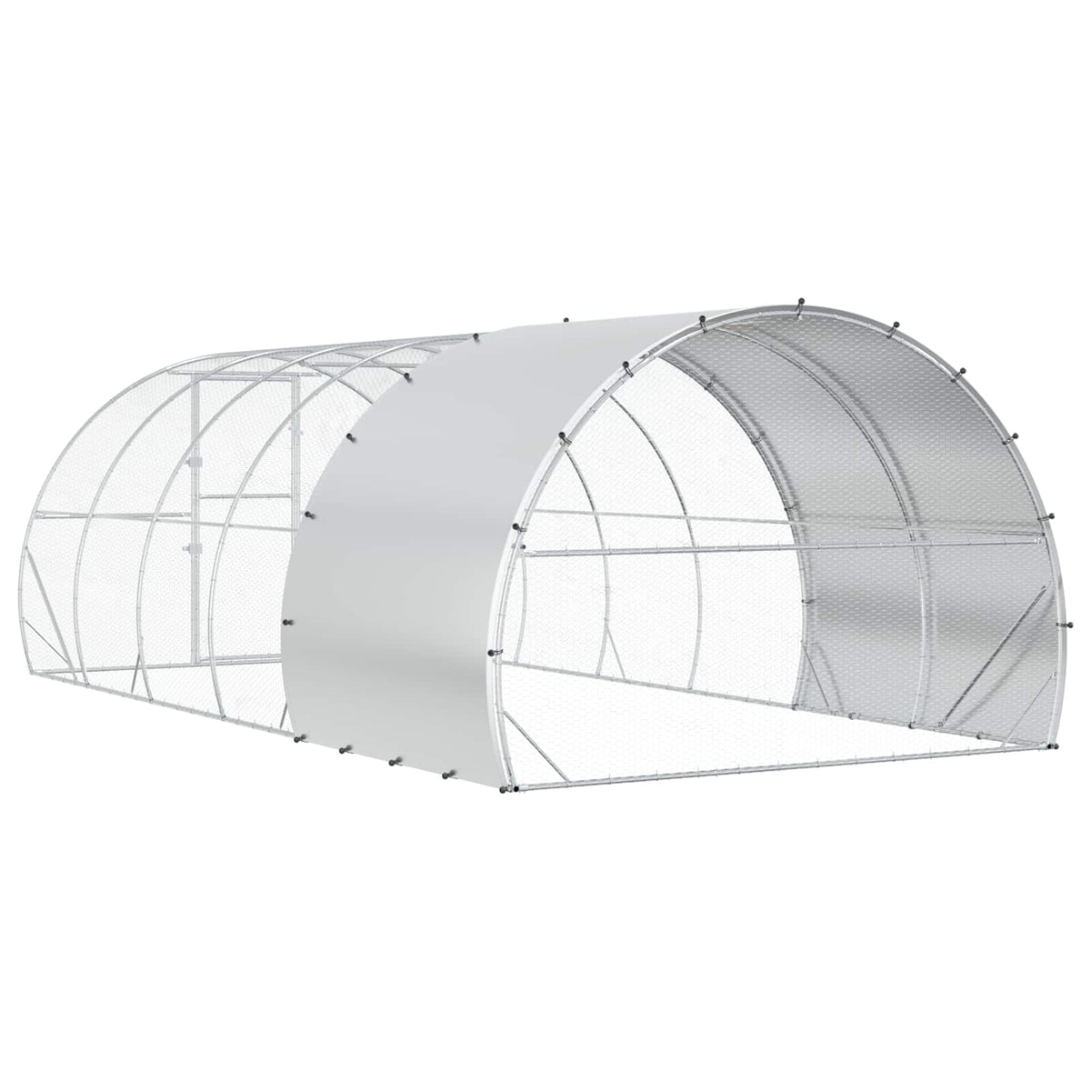 vidaXL Chicken Coop Silver 600 x 300 x 200 cm Galvanised Steel 6