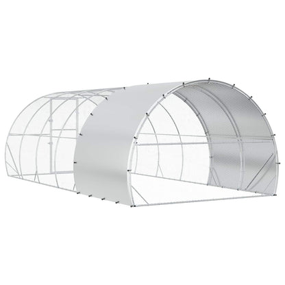 vidaXL Chicken Coop Silver 600 x 300 x 200 cm Galvanised Steel 6