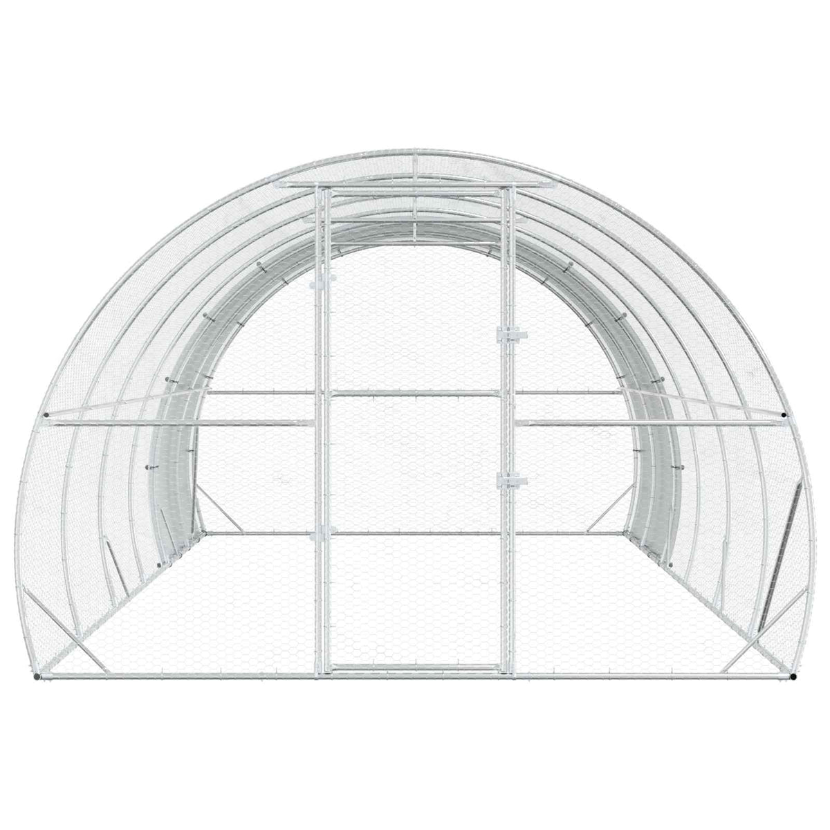 vidaXL Chicken Coop Silver 600 x 300 x 200 cm Galvanised Steel 4