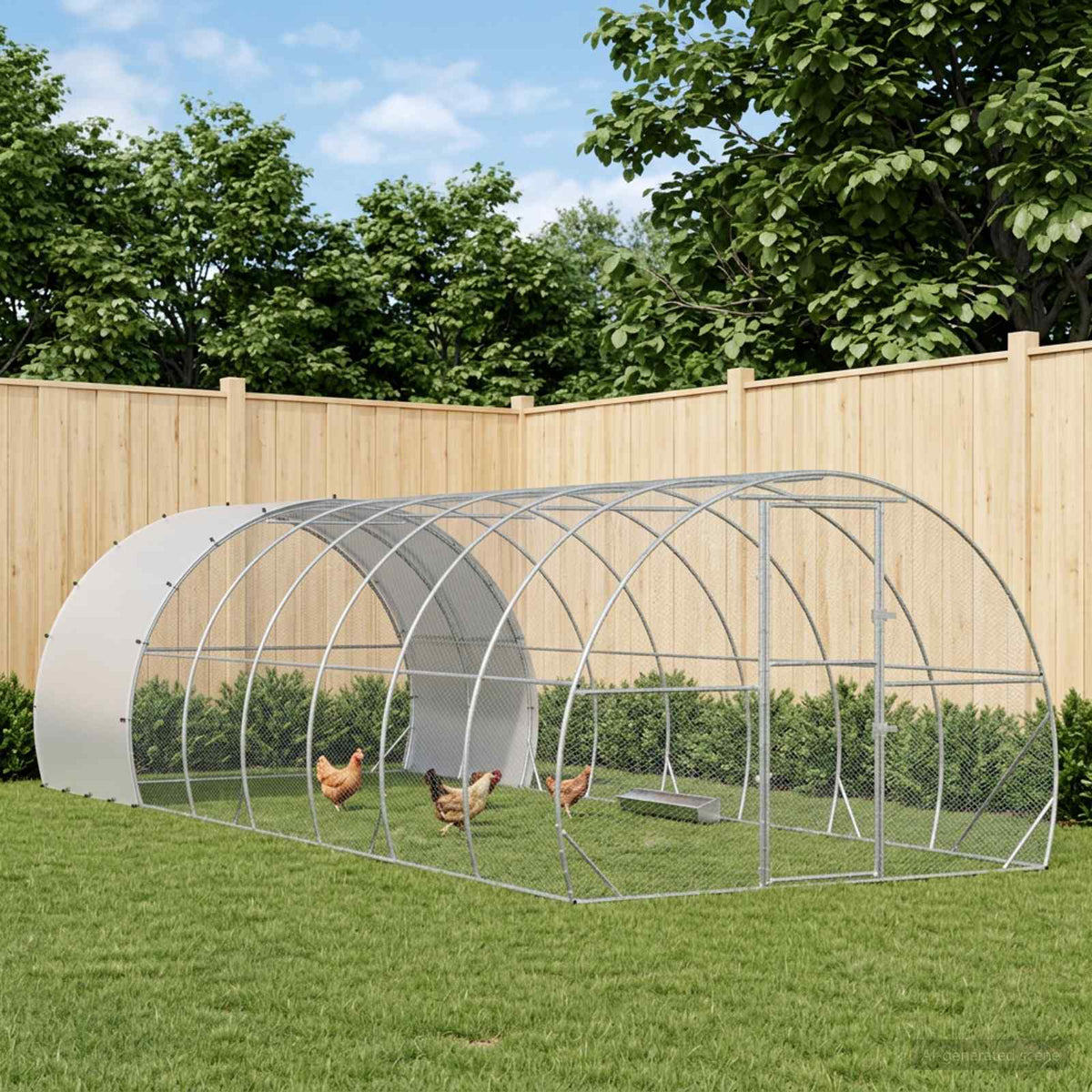 vidaXL Chicken Coop Silver 800 x 300 x 200 cm Galvanised Steel 1