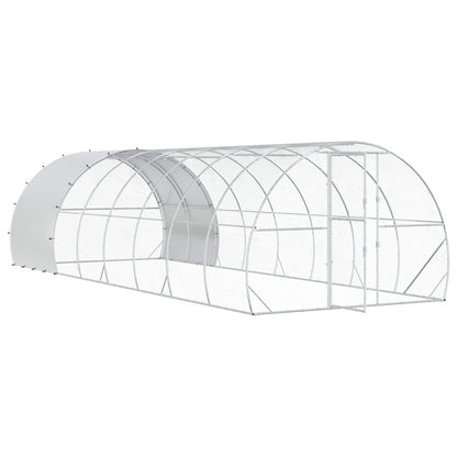 vidaXL Chicken Coop Silver 800 x 300 x 200 cm Galvanised Steel 3
