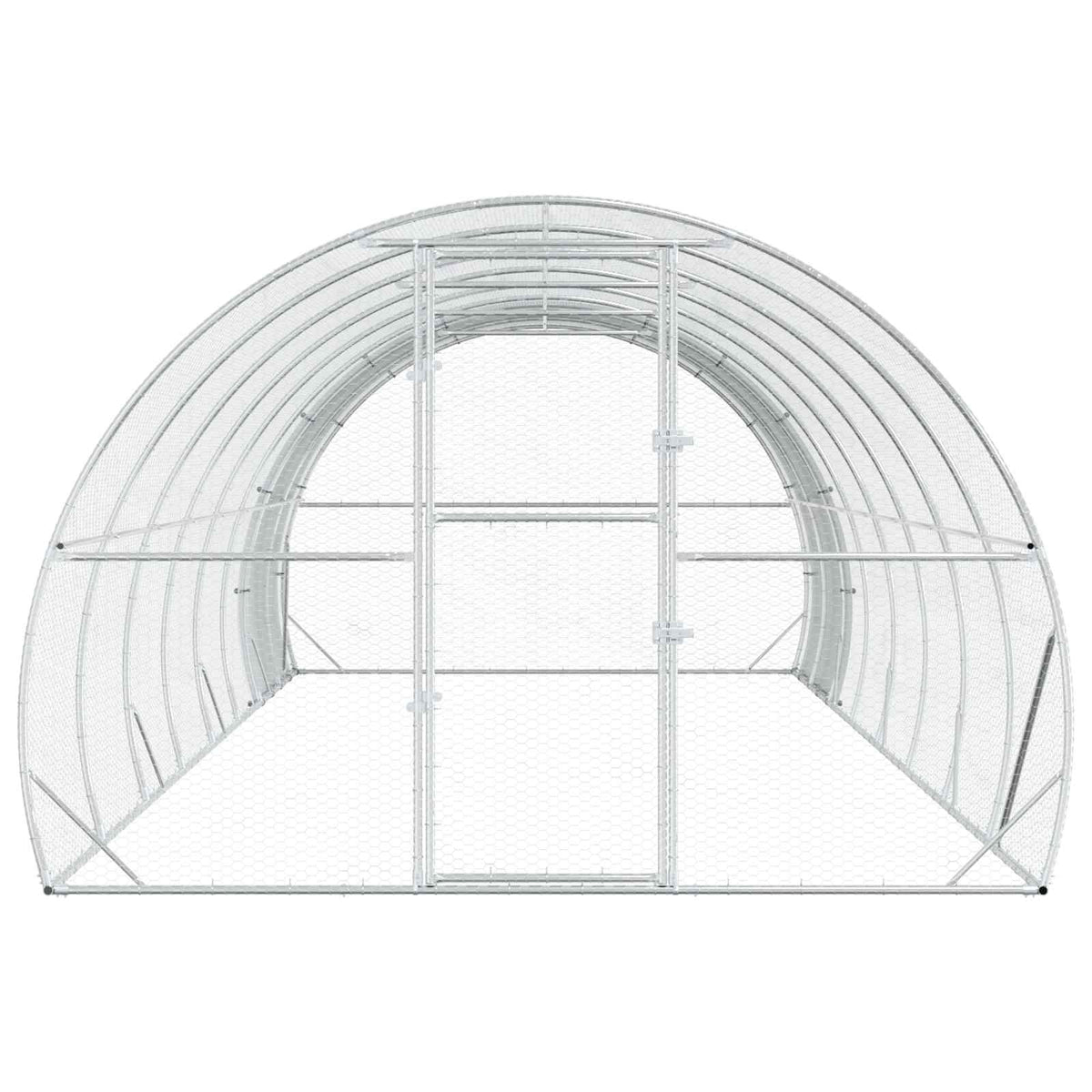 vidaXL Chicken Coop Silver 800 x 300 x 200 cm Galvanised Steel 4