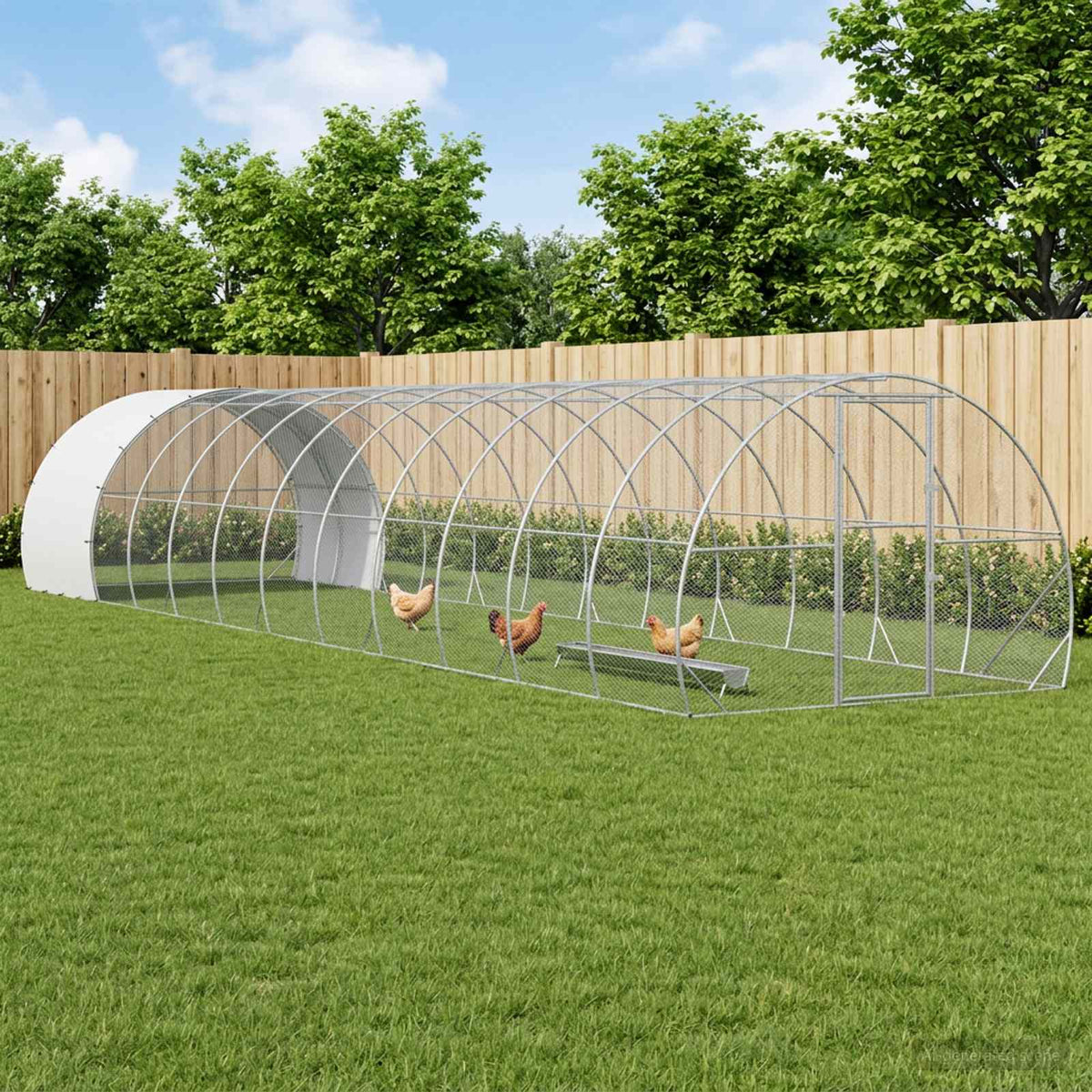 vidaXL Chicken Coop Silver Galvanised Steel
