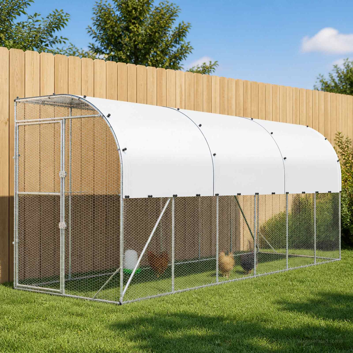 vidaXL Against Wall Chicken Coop Silver 600 x 100 x 215 cm 1