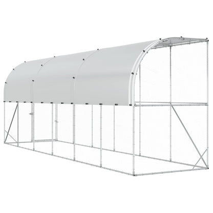 vidaXL Against Wall Chicken Coop Silver 600 x 100 x 215 cm 6
