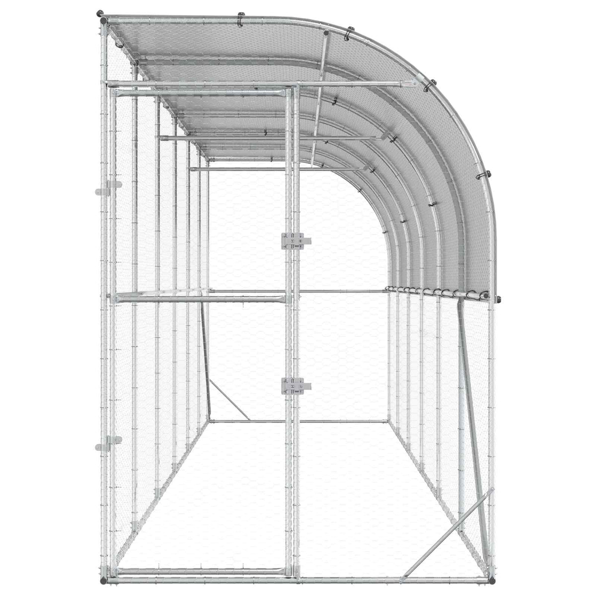 vidaXL Against Wall Chicken Coop Silver 600 x 100 x 215 cm 4