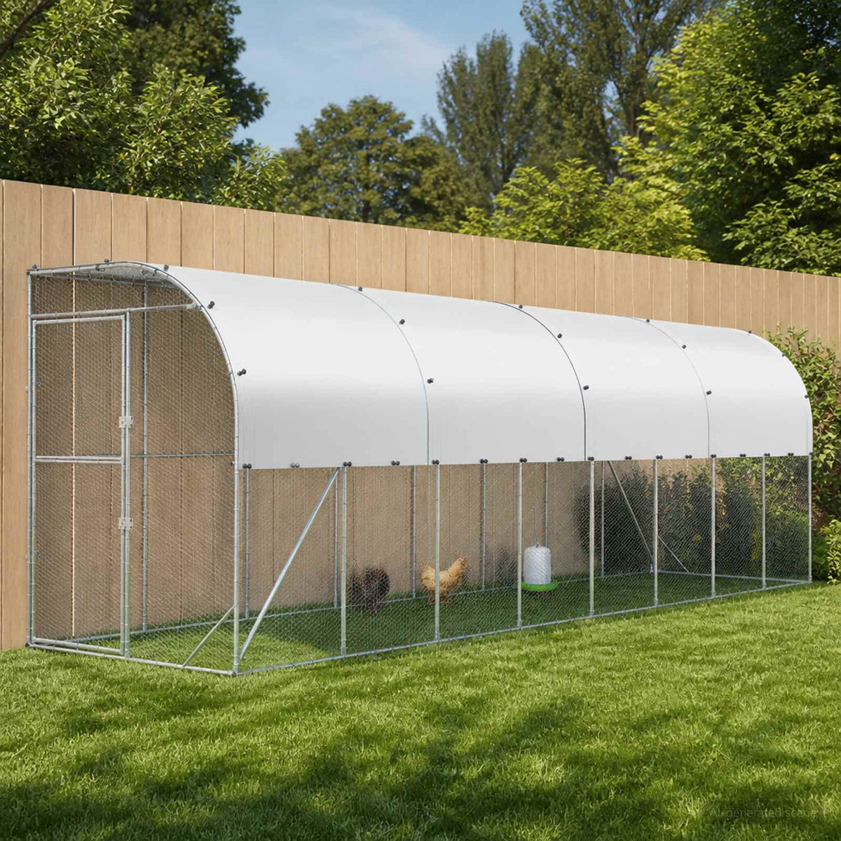 vidaXL Against Wall Chicken Coop Silver 800 x 100 x 215 cm 1