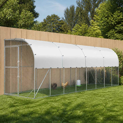 vidaXL Against Wall Chicken Coop Silver 800 x 100 x 215 cm 1