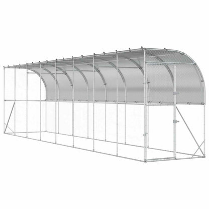 vidaXL Against Wall Chicken Coop Silver 800 x 100 x 215 cm 2