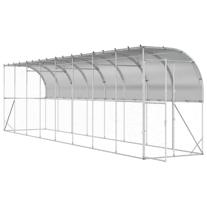 vidaXL Against Wall Chicken Coop Silver 800 x 100 x 215 cm 3