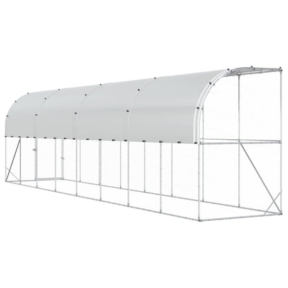 vidaXL Against Wall Chicken Coop Silver 800 x 100 x 215 cm 6