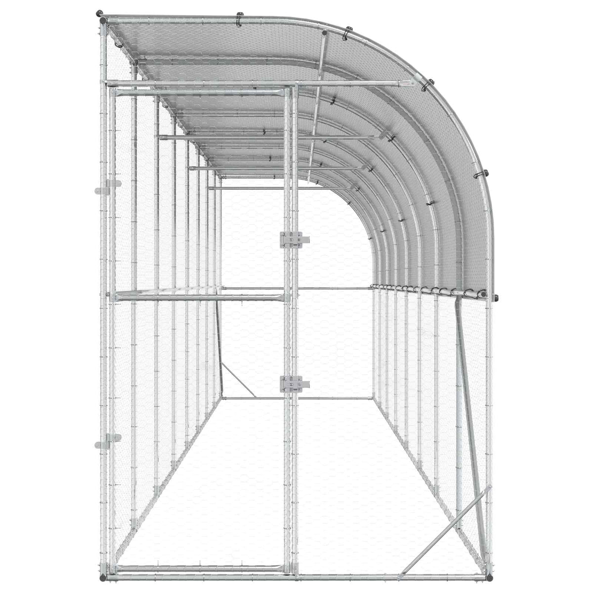 vidaXL Against Wall Chicken Coop Silver 800 x 100 x 215 cm 4
