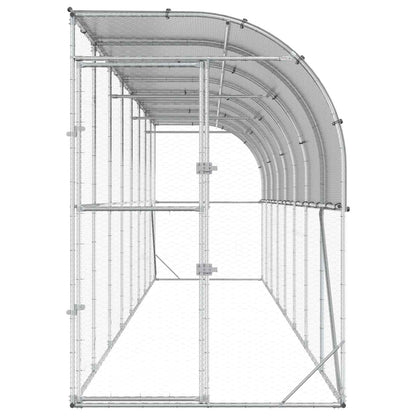 vidaXL Against Wall Chicken Coop Silver 800 x 100 x 215 cm 4