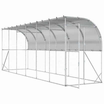 vidaXL Against Wall Chicken Coop Silver 600 x 150 x 215 cm 3