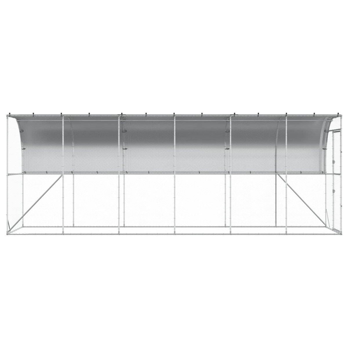 vidaXL Against Wall Chicken Coop Silver 600 x 150 x 215 cm 5
