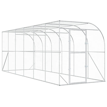 vidaXL Against Wall Chicken Coop Silver 600 x 200 x 215 cm 2