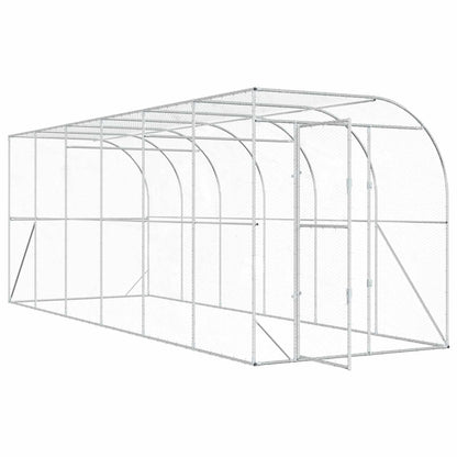 Against Wall Chicken Coop Silver without roof 600 cm