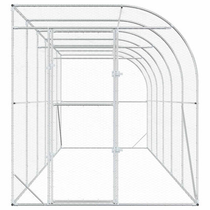 vidaXL Against Wall Chicken Coop Silver 600 x 200 x 215 cm 4