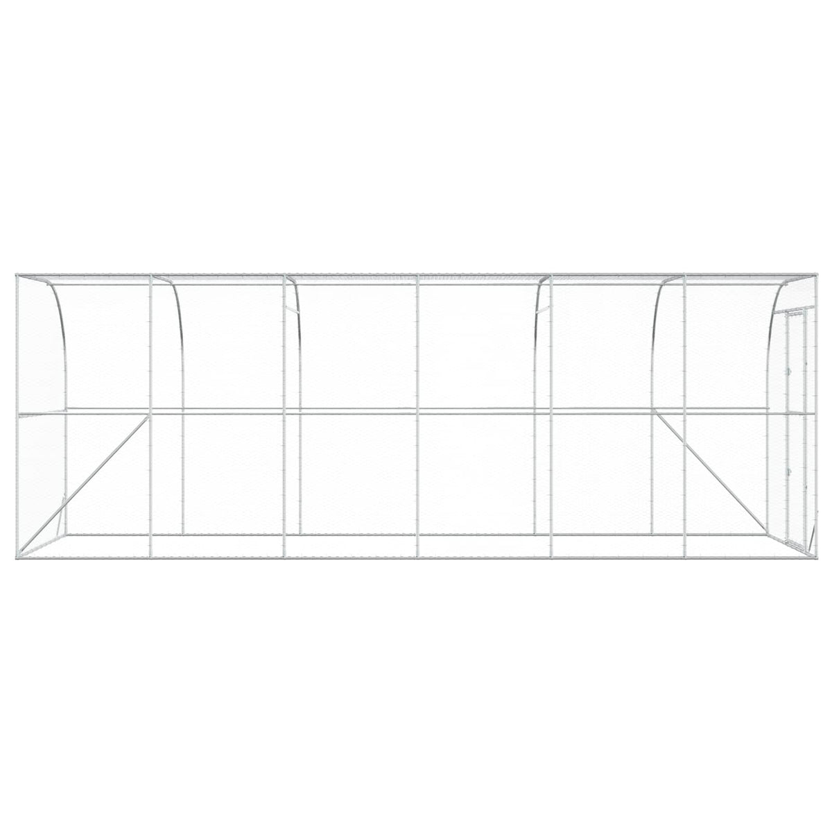 vidaXL Against Wall Chicken Coop Silver 600 x 200 x 215 cm 5